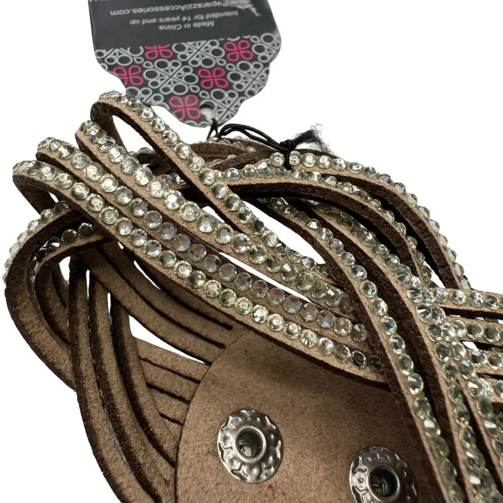 Paparazzi Rhinestone Bring on the Bling Multi-Layer Bracelet Western Boho Brown